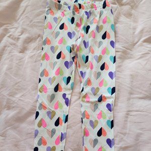 Circo Girls White Leggings with Hearts Size M